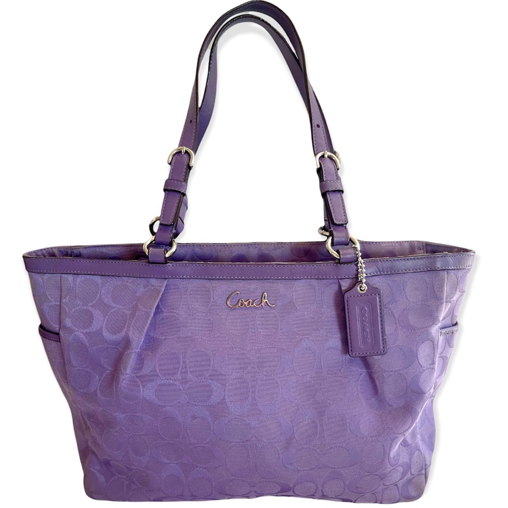 COACH Jacquard Signature Lilac Tote Bag